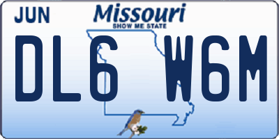 MO license plate DL6W6M