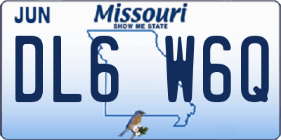 MO license plate DL6W6Q