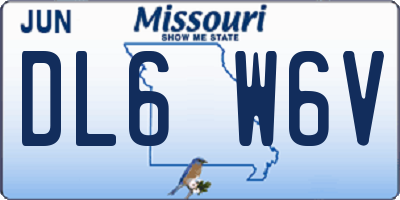 MO license plate DL6W6V