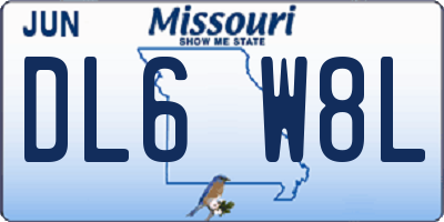 MO license plate DL6W8L