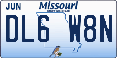 MO license plate DL6W8N