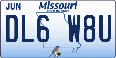 MO license plate DL6W8U