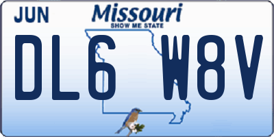 MO license plate DL6W8V
