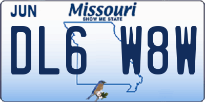 MO license plate DL6W8W