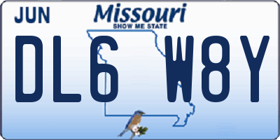 MO license plate DL6W8Y