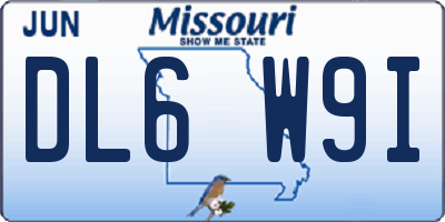MO license plate DL6W9I