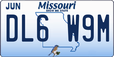 MO license plate DL6W9M