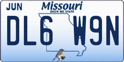 MO license plate DL6W9N