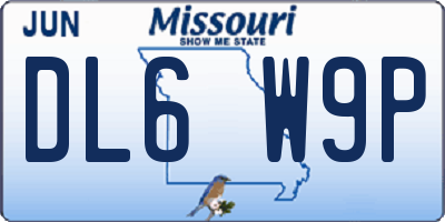 MO license plate DL6W9P