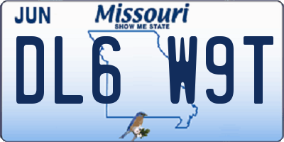 MO license plate DL6W9T