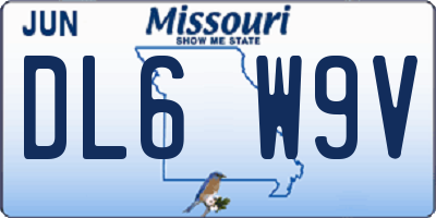 MO license plate DL6W9V