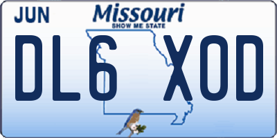 MO license plate DL6X0D
