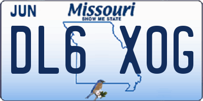 MO license plate DL6X0G