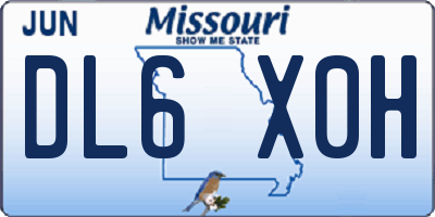 MO license plate DL6X0H