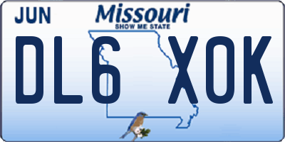 MO license plate DL6X0K