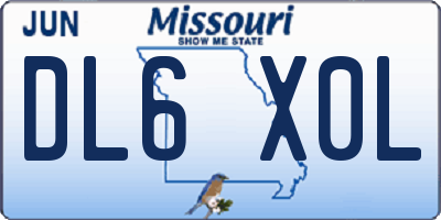 MO license plate DL6X0L