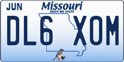 MO license plate DL6X0M