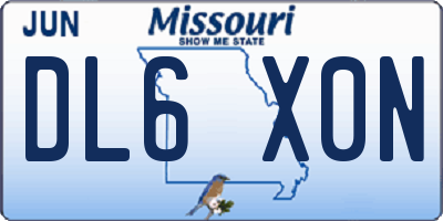 MO license plate DL6X0N