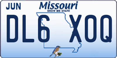 MO license plate DL6X0Q