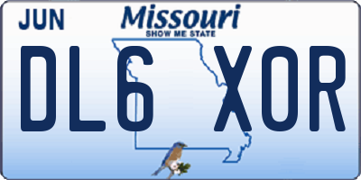 MO license plate DL6X0R