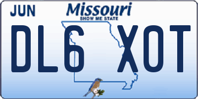 MO license plate DL6X0T