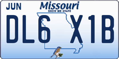 MO license plate DL6X1B