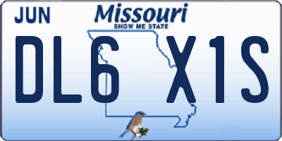 MO license plate DL6X1S