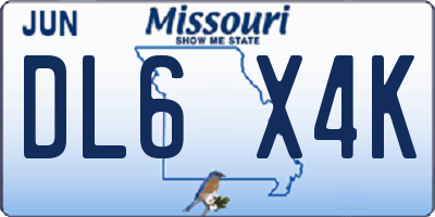 MO license plate DL6X4K