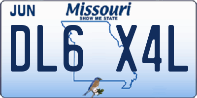 MO license plate DL6X4L