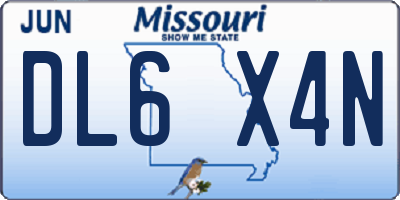 MO license plate DL6X4N
