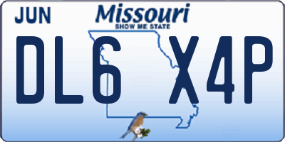 MO license plate DL6X4P