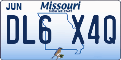 MO license plate DL6X4Q