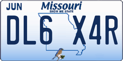 MO license plate DL6X4R