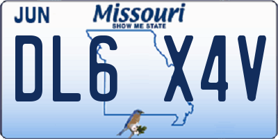 MO license plate DL6X4V
