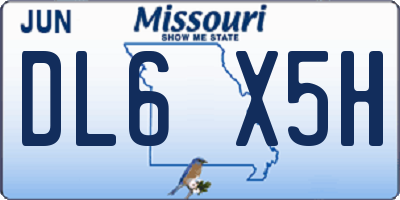 MO license plate DL6X5H