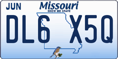 MO license plate DL6X5Q