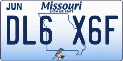 MO license plate DL6X6F