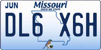 MO license plate DL6X6H