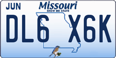 MO license plate DL6X6K