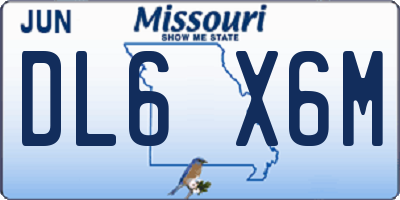 MO license plate DL6X6M