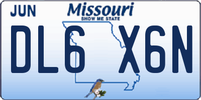 MO license plate DL6X6N