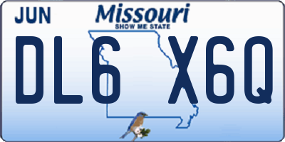 MO license plate DL6X6Q