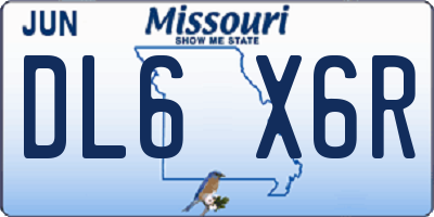 MO license plate DL6X6R