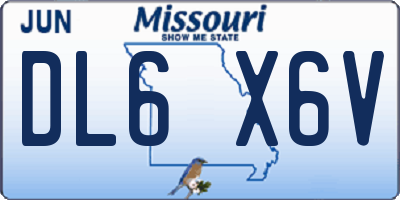 MO license plate DL6X6V