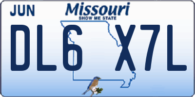 MO license plate DL6X7L