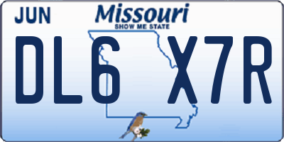 MO license plate DL6X7R