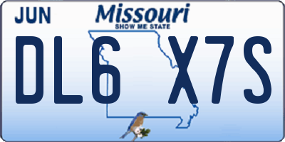 MO license plate DL6X7S