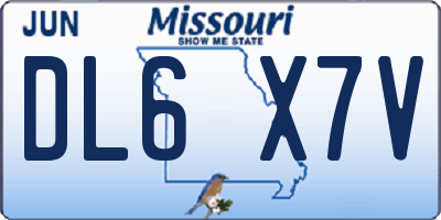 MO license plate DL6X7V