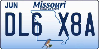 MO license plate DL6X8A