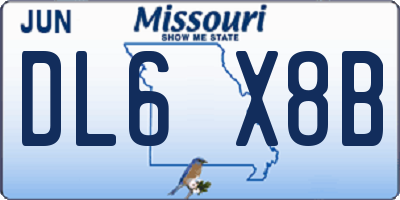 MO license plate DL6X8B